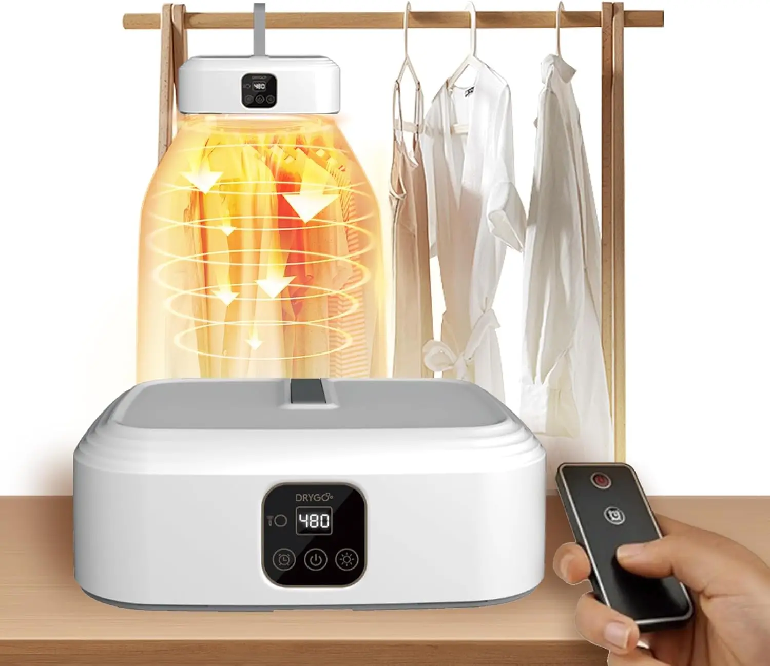 

Drygo Xpress Portable Mini Electric Dryer, 30-Min Quick Dry, UV Cleaning, Travel & Home Use