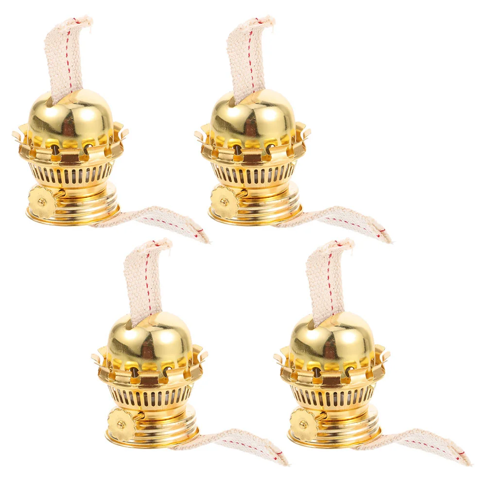 

4 Pcs Oil Lantern Lamp Replacement Wick Kerosene DIY Supply Holder Parts Zinc Alloy