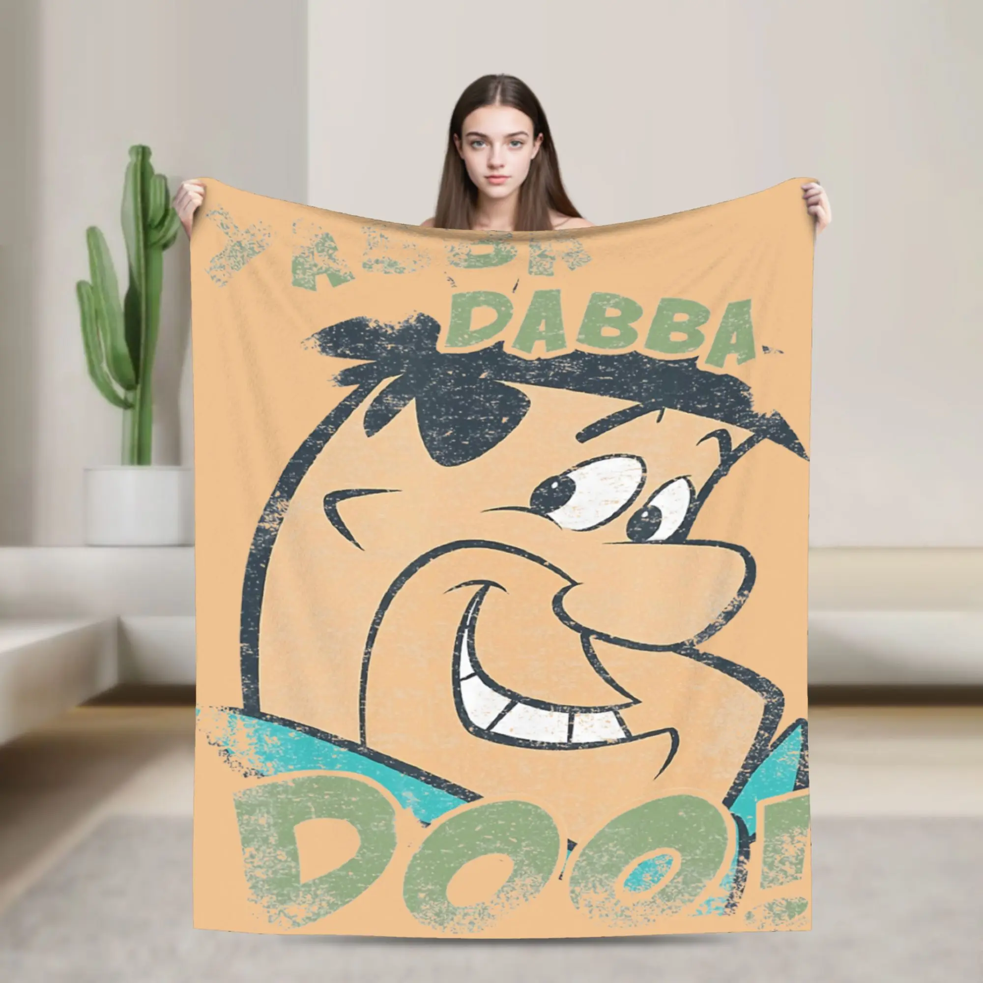 The Flintstone cartoon anime dabba Blankets Fleece  Relax Lightweight Thin Throw Blanket for Bed Bedspreads