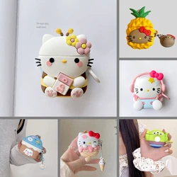 Cinnamoroll Cute Hello Kitty Alien Headphones Cover, Cartoon Anime, Cool, Anti-drop, Soft Material, for Airpods1, 2, 3 Pro, Pro2