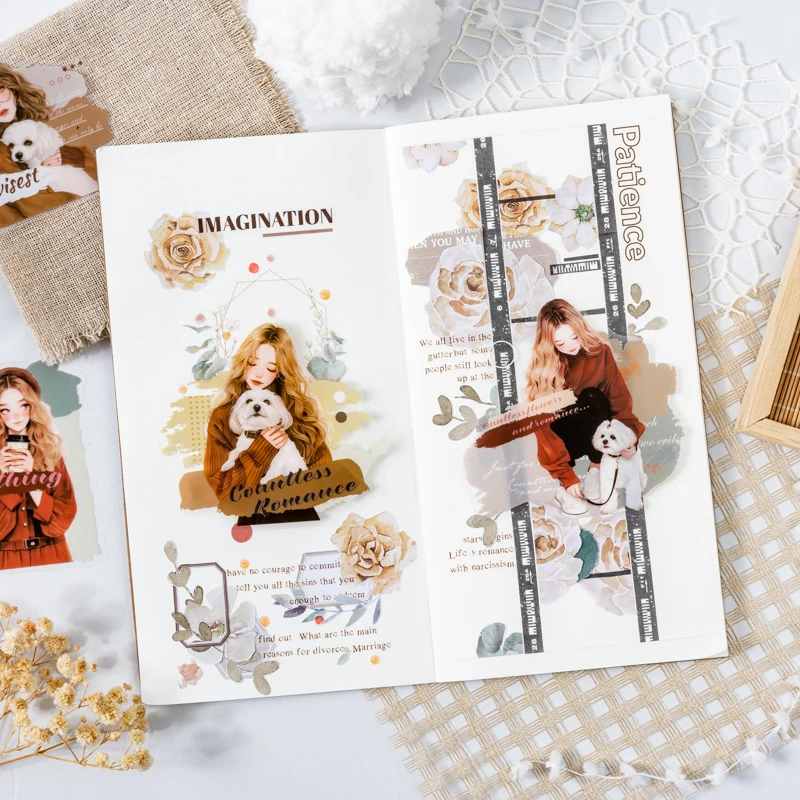 Yoofun 10pcs/lot Cute Gentle Girl Decorative Stickers Fashion Girl Collage Scrapbooking Label Diary Album Journal Planner