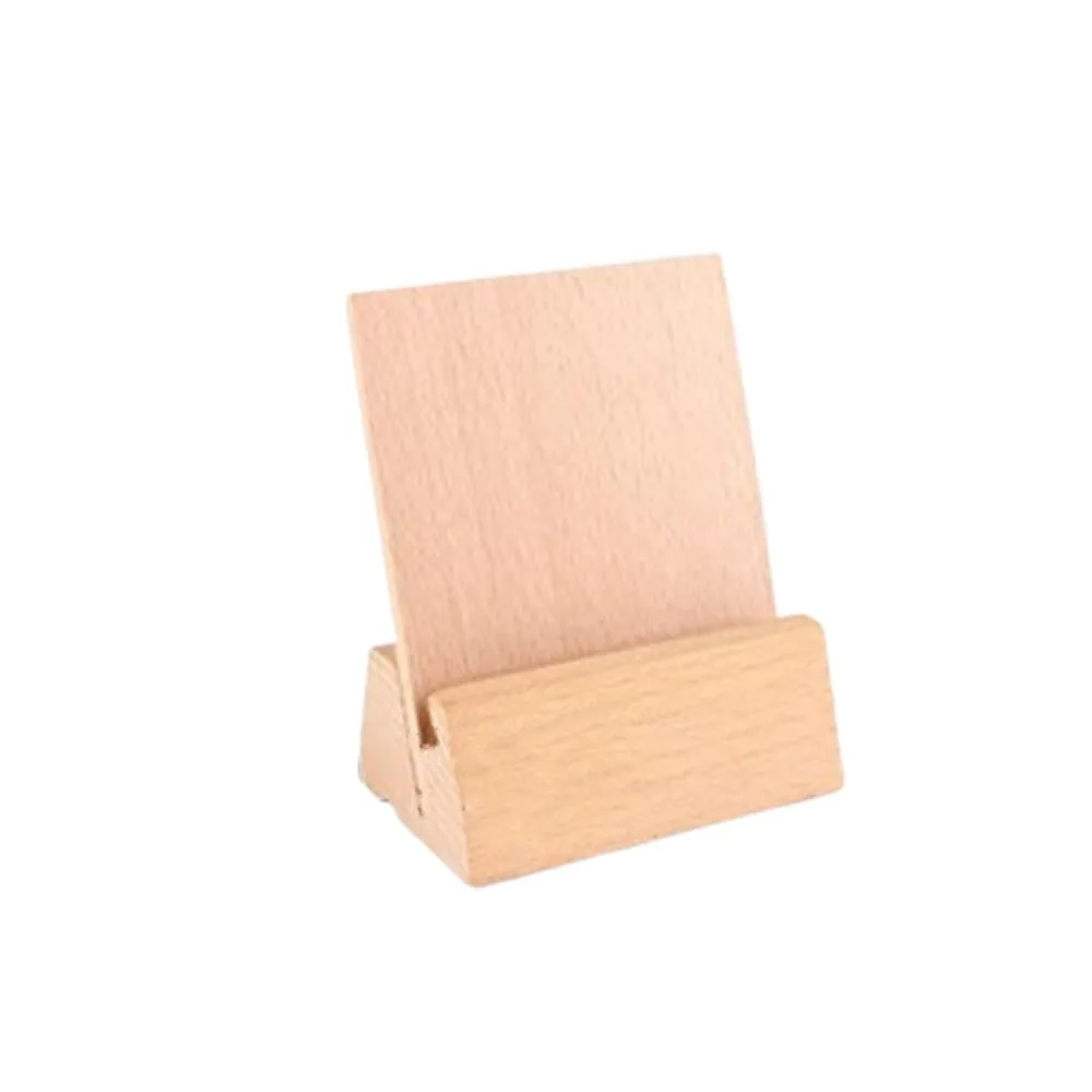 

12-21 CM Wooden Desk Calendar Holder Stable Base Natural Postcard Holder Multi-Functional Solid Wood Card Display Stand
