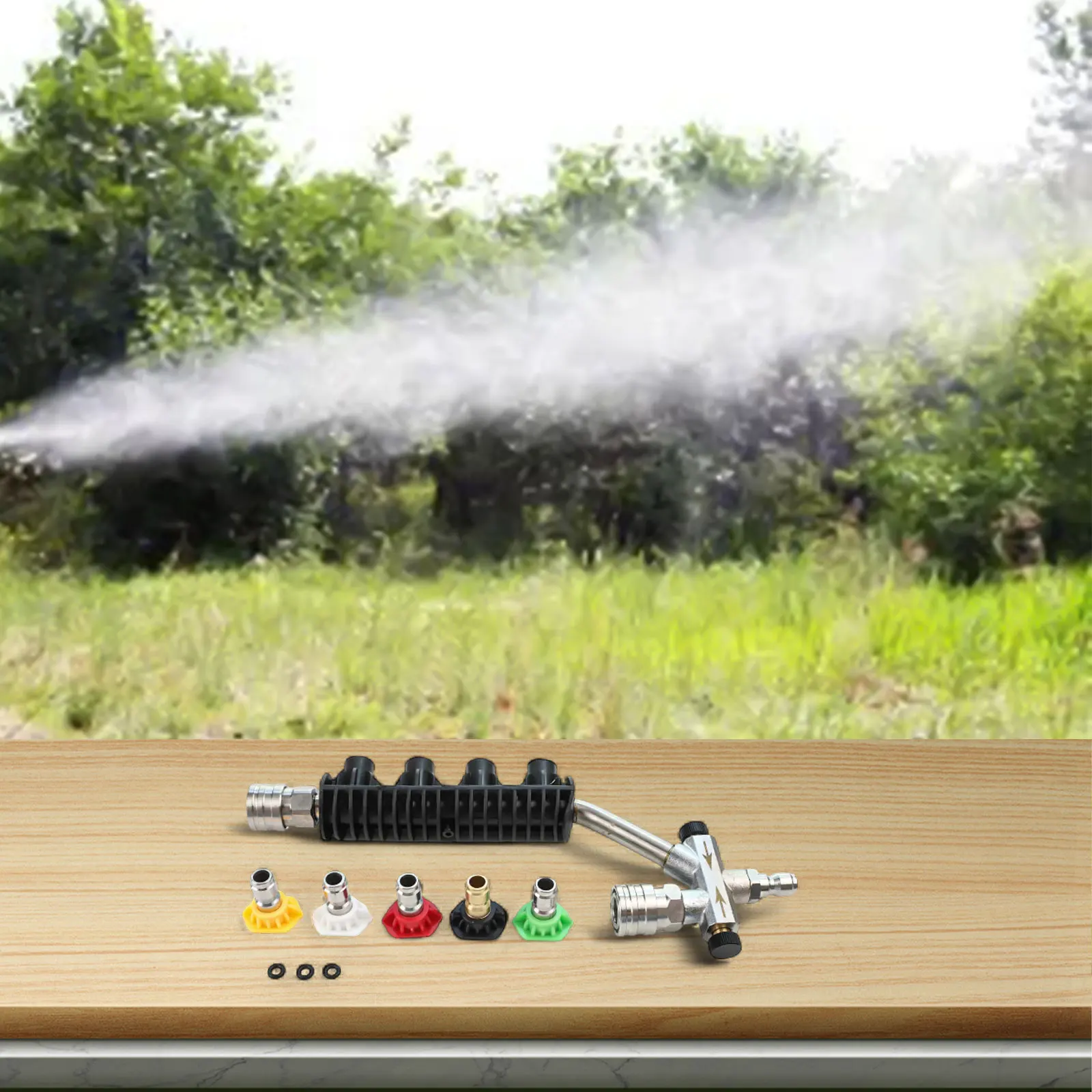 

Cleaning Nozzle Set Dual-Connector Wand Outdoor Cleaning 27.94 X 7.29 X 5 Cm Dual Connector Integrated Foam Pistol