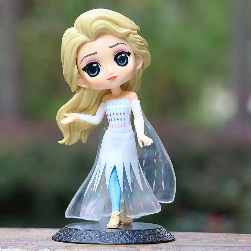Qposket Frozen Series 4 Elsa Anna Princess Figure Cake Topper Decoration Collectible Model Toy Birthday Gift for Girls Fans view 5