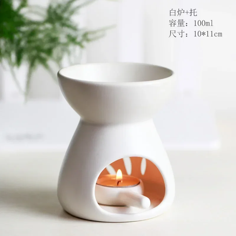 Porcelain Wax Melt Burner Incense Holder Aesthetic Aroma Diffus Aromatherapi Fragranc Home Ornament