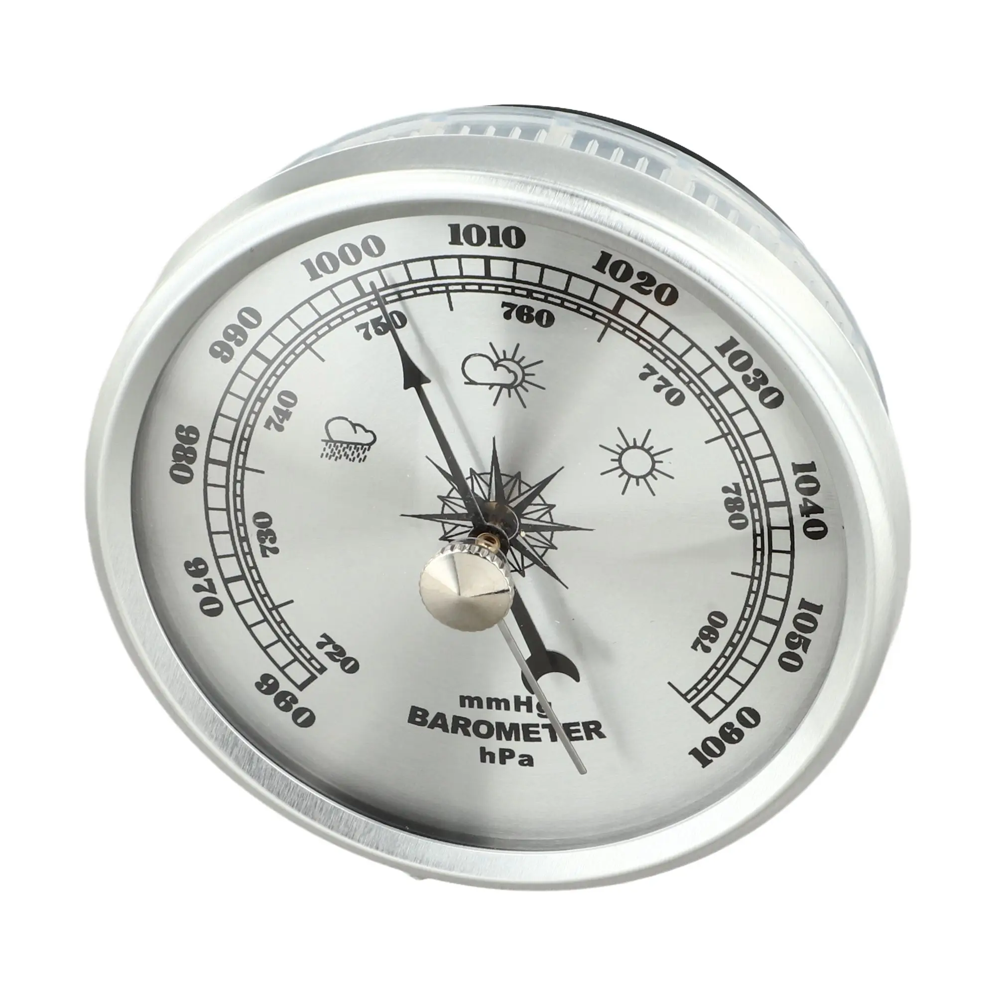 Metal Barometer Household Clock with Pressure Gauge for Monitoring Air Pressure and Predicting Weather Changes