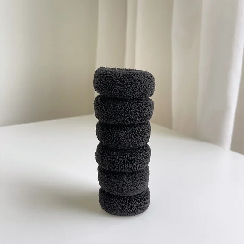 6pcs/bag Korean High Elastic Hair Bands Thick Hair Rope Ring Updo Ties Headwear Girls Kids Women Girls Hair  Accessories