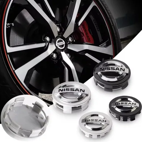 Imagen 2 del producto 4 Uds 54/60mm Nissan tapa central de rueda de coche emblema cubiertas de cubo insignia para Nissan Nismo Tiida Teana GTR 350Z 370Z 240SX Juke Versa