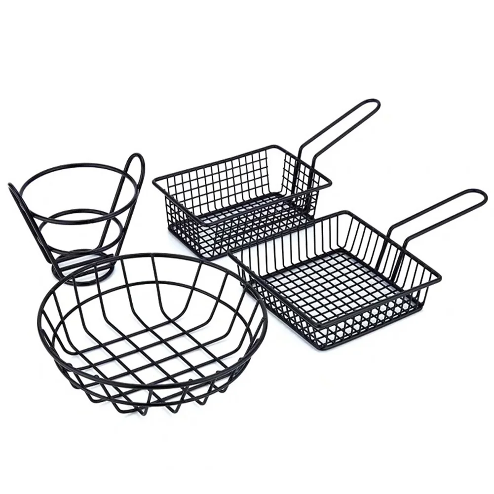 

Wire Basket Chips Basket 8pcs Creative Deep Fried French Fries Basket Mini Stainless Steel Kitchen Tools & Gadgets