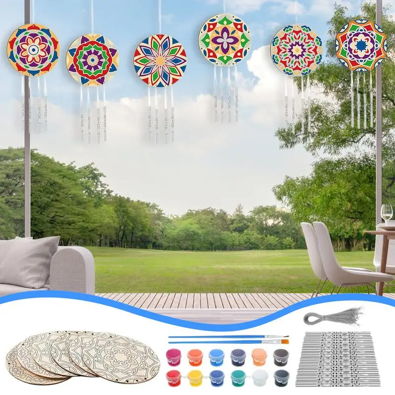 Wooden Arts And Crafts For Kids Craft Kit Wind Chime Kits Educational Toys Arts & Crafts Home Decoration Wind Chime Wooden For