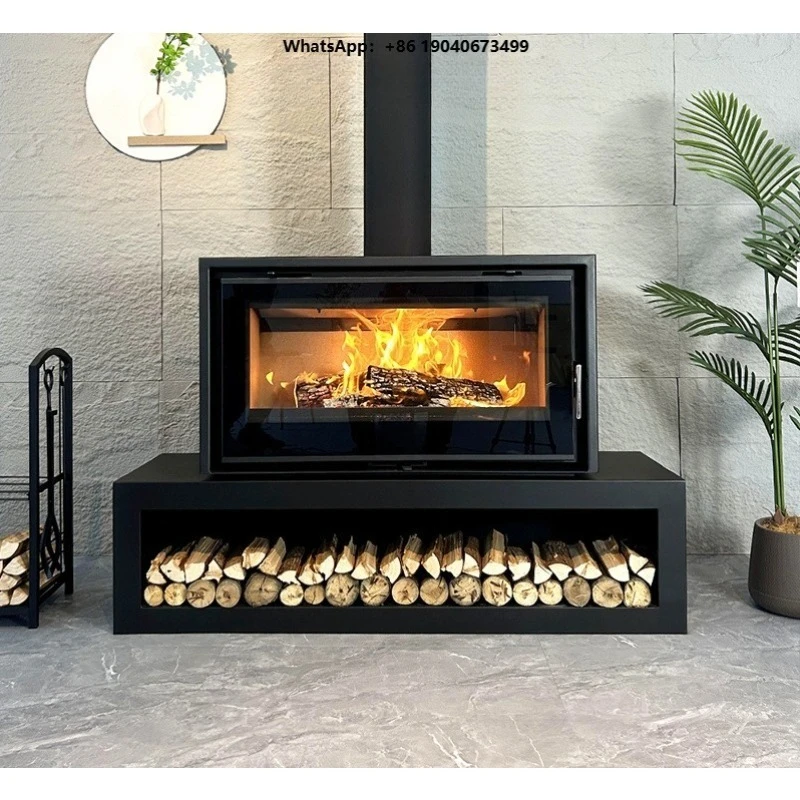 Factory Price New Design Luxury Modern Style Steel Plate Eco-Friendly Heating Fireplace Independent Firewood Stove  wjr