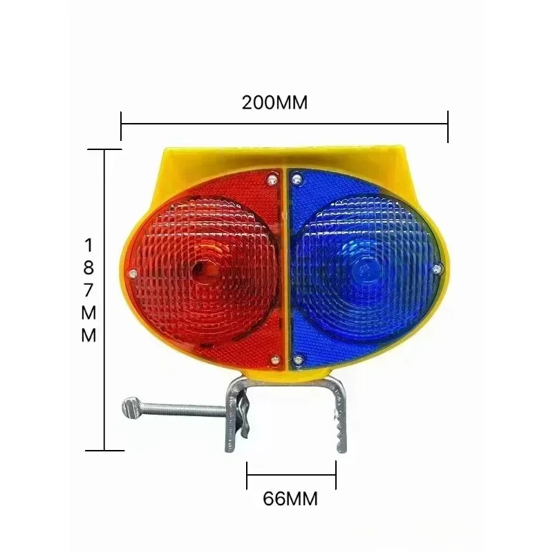 Outdoor Portable Solar Powered Flashing Night Warning Signal Light Collision Barrier Cat Eye Yellow Flashing Roadblock Light