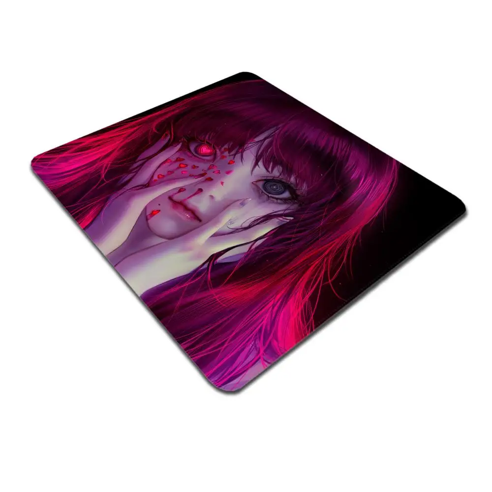 HYBXAXC Purple Hair Anime Girl Portrait Small Mouse Pad Desktop Computer Keyboard Wireless Mouse Boy Girl Gift for Play games