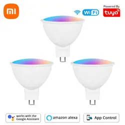 Xiaomi-Ampoule LED intelligente MR16 AC/DC 12V GU5.3, réflecteur, bobine 50W, chaînes valentes RGB, blanc chaud/froid, lampe décorative à distance