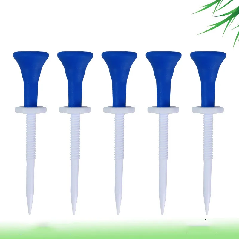 Jusenda 5PCS/Pack Plastic Golf Tees blue 85mm Durable Rubber Cushion Top Golf Ball Holder Golf Accessories