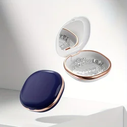 1pc portable mirror holder, lockable plastic dental appliance storage box, travel friendly denture organizer
