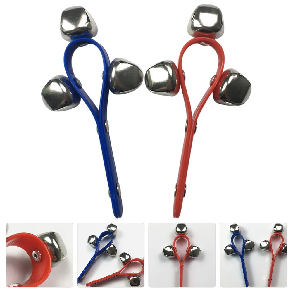 

2Pcs Hand Held Tambourine Shaking Instrument Educational Musical Plaything for Kids Stage Performance Party Prop