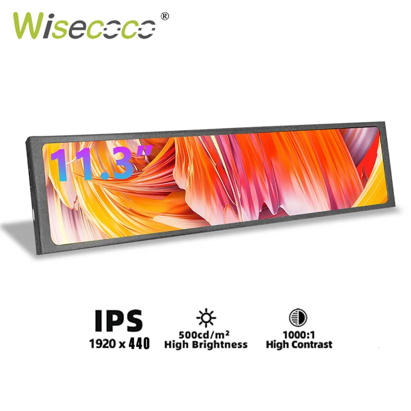 

11.3 Inch Portable Monitor 440×1920 IPS LCD Stretched Bar Display PC Extended Screen for GPU CPU Temperature Monitor for Laptop