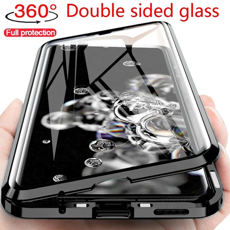 

Magnetic Adsorption Double Sided Tempered Glass Phone Case for Samsung S23 S22 21 S20 Plus S20 Ultra Note 10 Pro