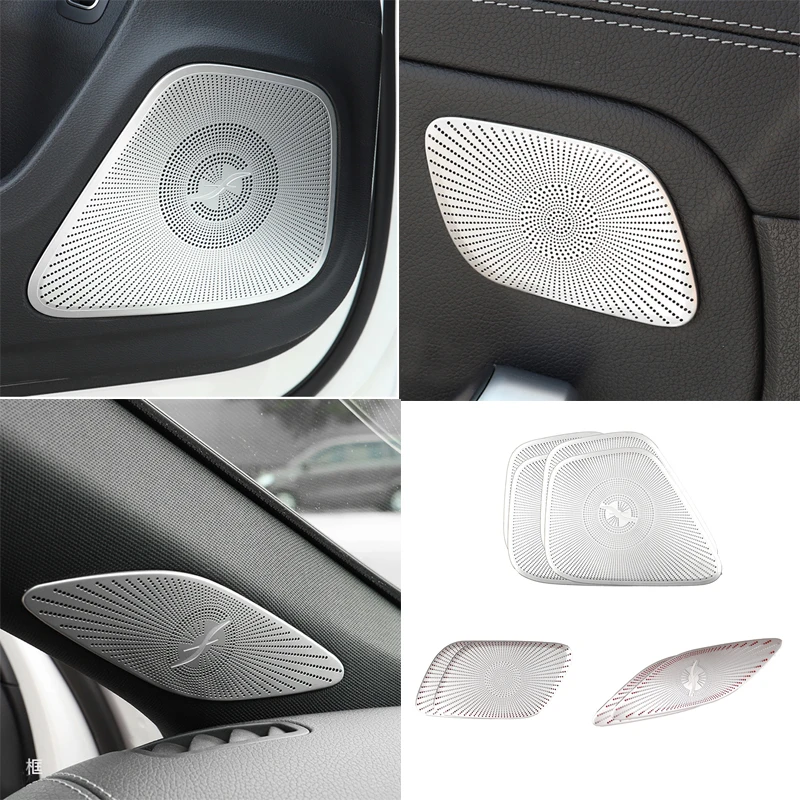 Car Interior Door Stereo Speaker Audio Ring Cover Sound Frame Decoration Trim For Mercedes Benz A Class W177 V177 A180 A200 2019