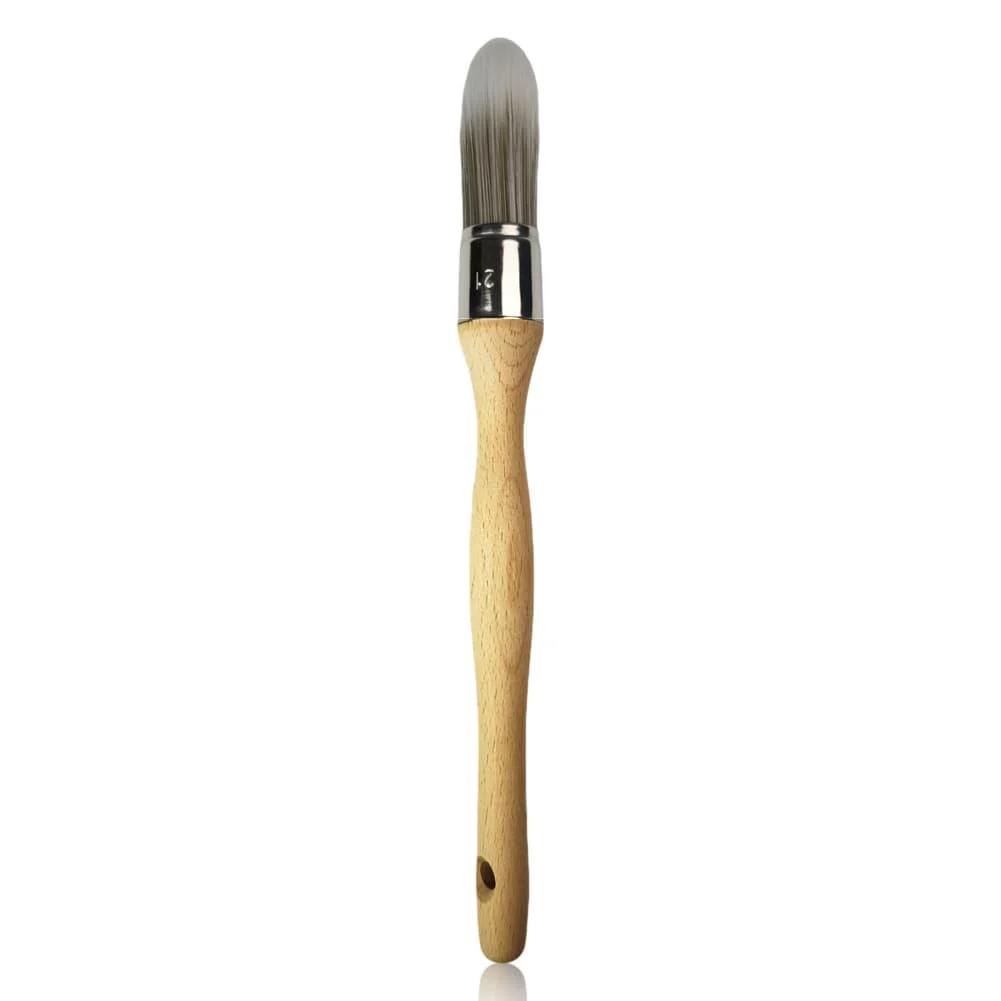 Vent Cleaning Brush Car Detailing Brush PET Bristles Wood Handle Long Bristle Head Round Head Design For Car Vents As Shown