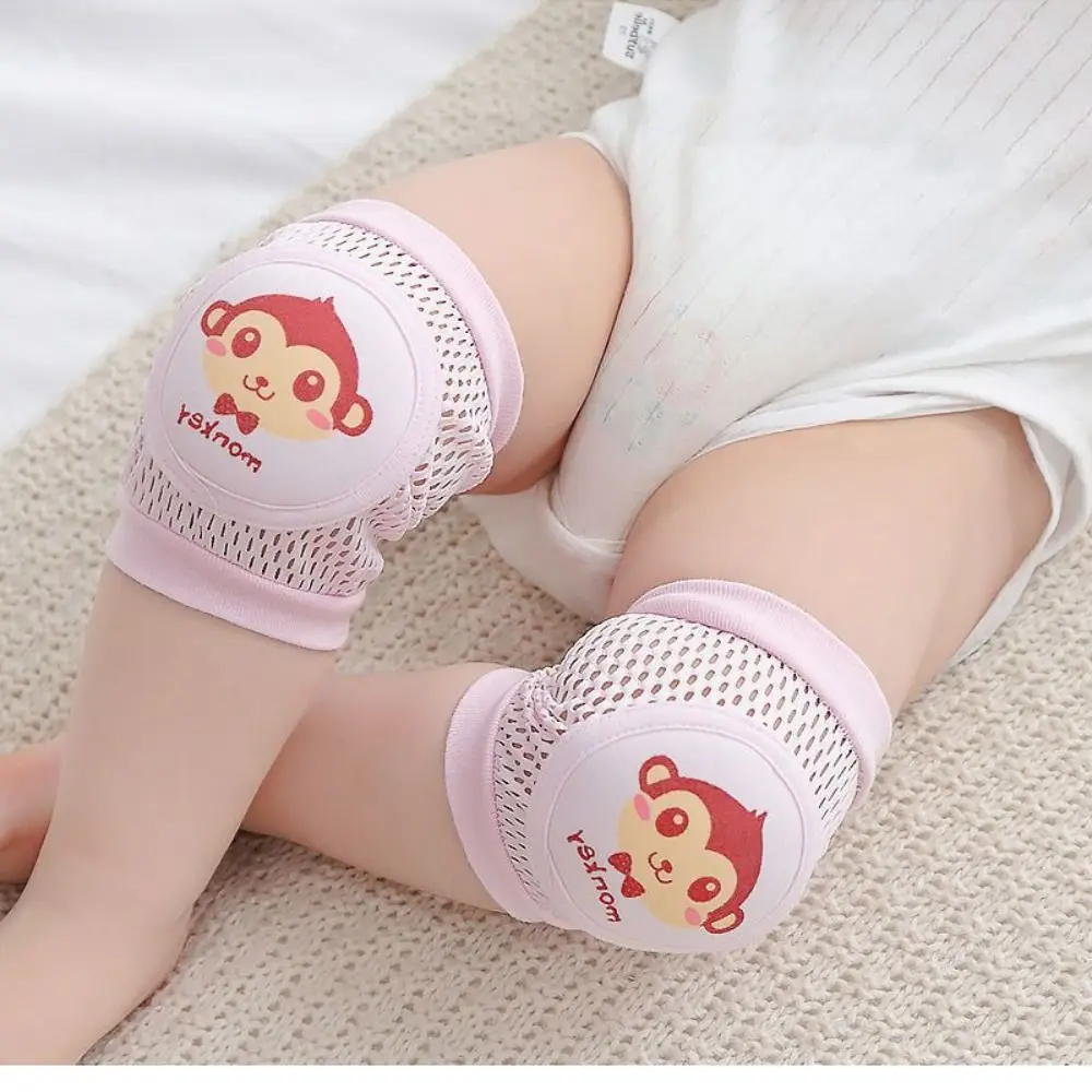 1 Pair Thickening Cotton Polyester Baby Cartoon Knee Pads Reticular Elastic Infant Kneepad Crawling Toddler Protector Kneepad