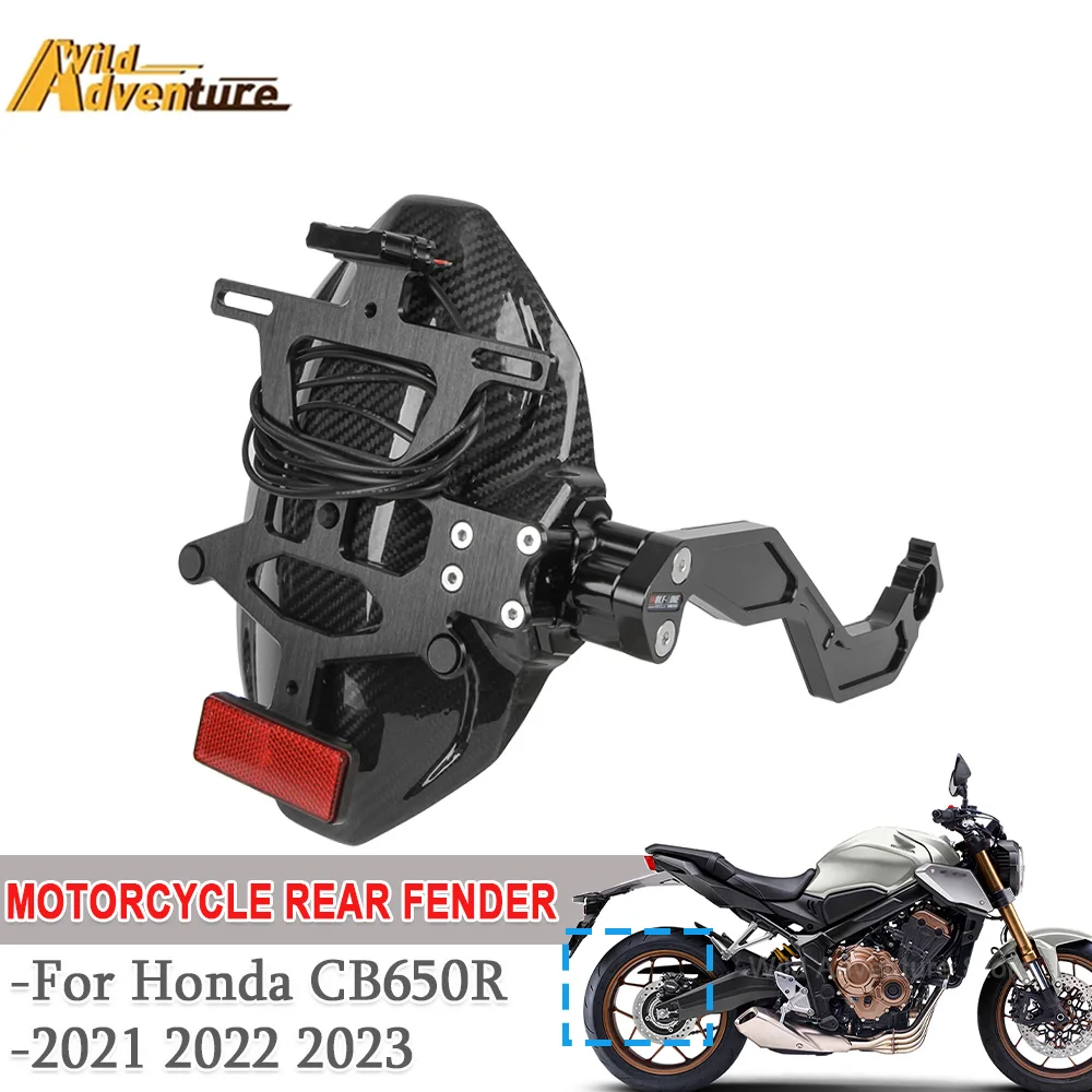 

CB650R Mudguard Splash Protection Fender With License Plate Bracket For Honda CB650R CB650 R 2021-2023 Rear Extender Accessories