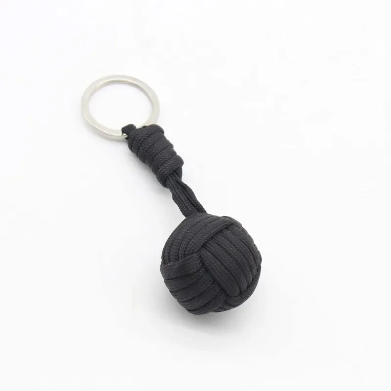 Outdoor Self Defense Key Chain Emergency Survival Protecting Monkey Fist Steel Ball Bearing Parachute Lanyard Camping Paracord