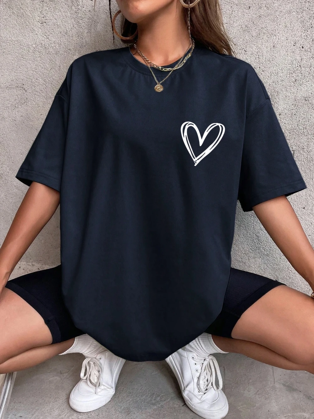 Eenvoudige liefde bedrukte dames T-shirts zomer ademende kleding casual mode korte mouw straat oversized alle match T-shirts