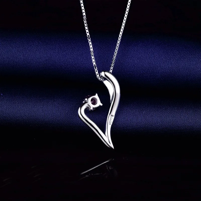 925 فضة مجوهرات بسيطة الحب القلب قلادة قلادة للنساء حفل زفاف مجوهرات للفتيات صديق هدية #4