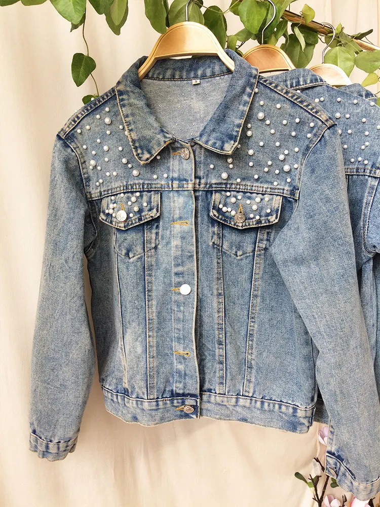 Strass Braut Perle Jeans jacke mit Sternen angepasst Wifey Jeans Jacke Hochzeits mantel Frau personal isierten Namen blauen Mantel