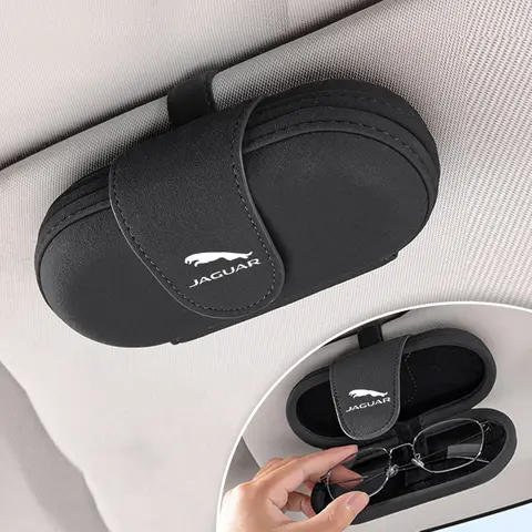 자동차 안경 케이스 자동 선 바이저 안경 선글라스 클립 카드 티켓 홀더 Jaguar XF XJ XJL XE XKR XK E F I PACE JS R 스포츠