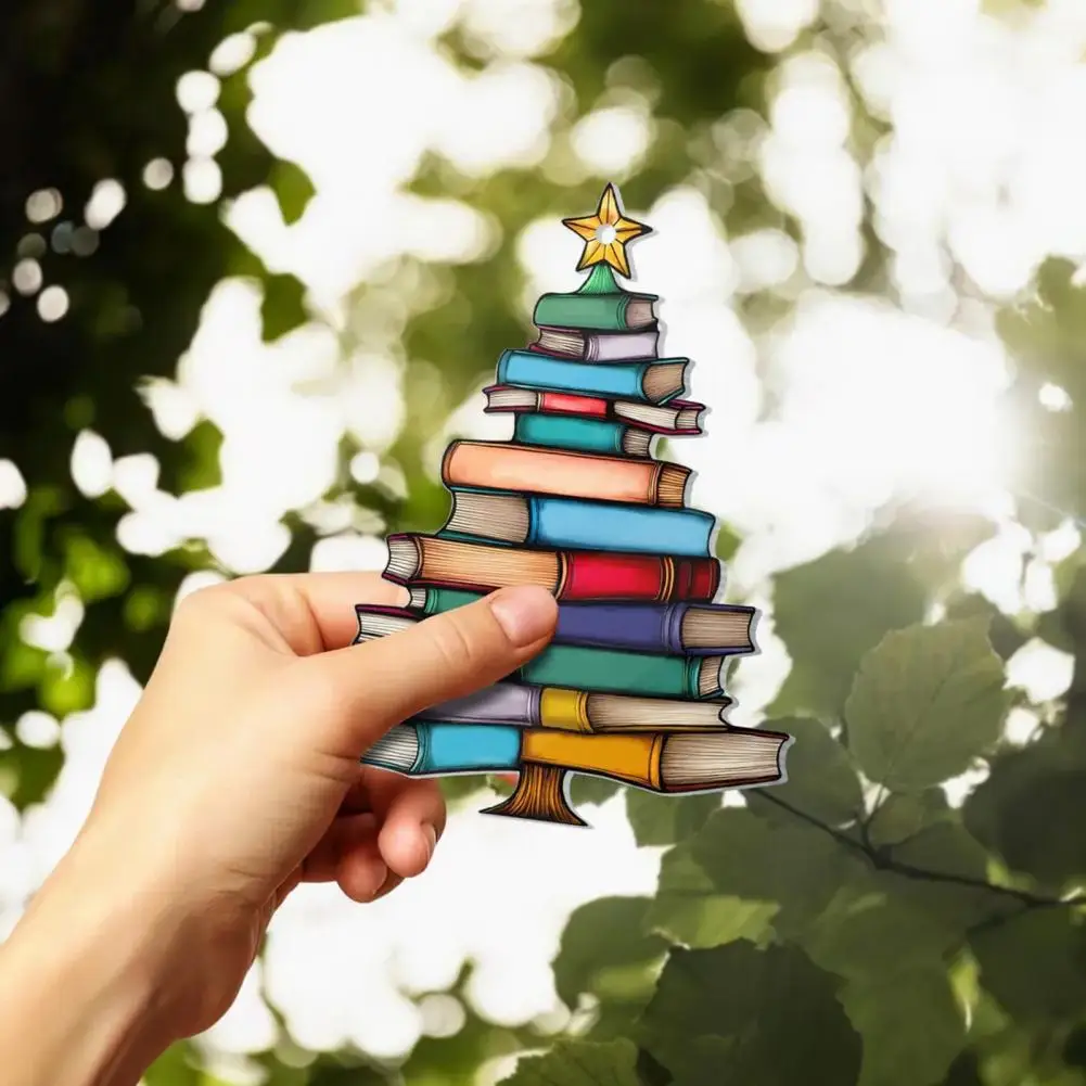 

Festive Christmas Decorations Indoor Christmas Decor Acrylic Christmas Tree Ornaments for Book Lovers Festive for Bookshelves