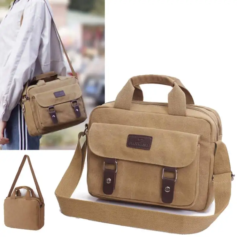 

Men's Messenger Bag Canvas Crossbody Bags Unisex Sling Shoulder Bags Outdoor Hiking Work College Briefcase Travel Tote Handbag