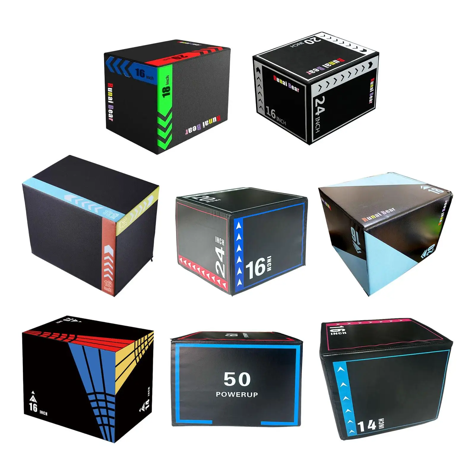 صندوق القفز الهوائي عالي الكثافة ومقاوم للعرق ومتعدد الوظائف لتدريب القوة في صالة الألعاب الرياضية والتكييف والتمارين المنزلية