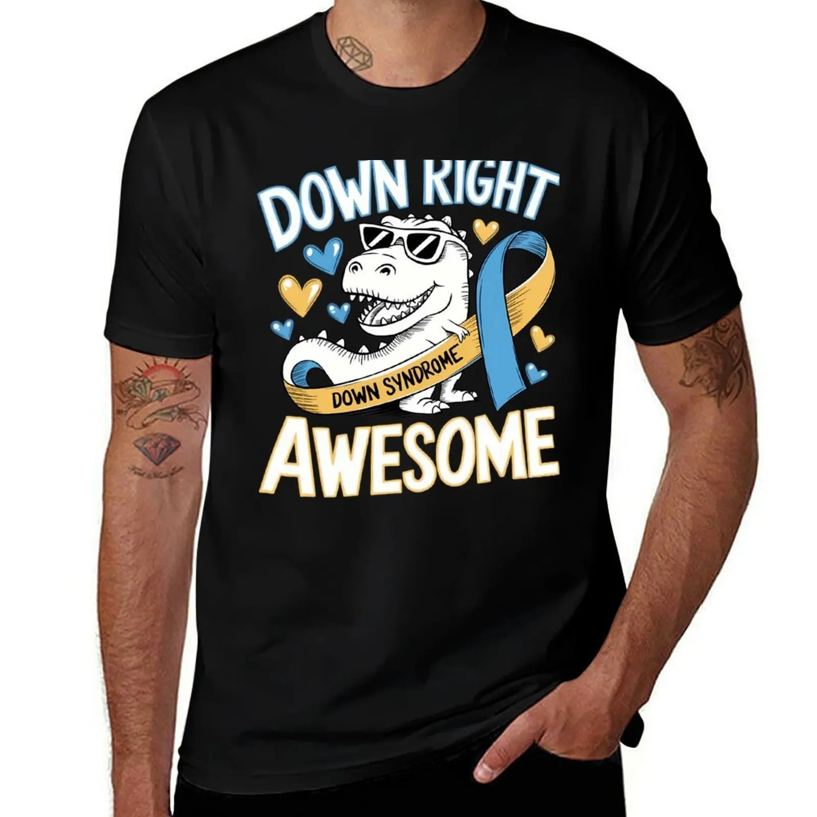 

Down Right Awesome Dino Down Syndrome Awareness T-Shirt Man t-shirt graphic shirts funny gifts oversized t shirts for men