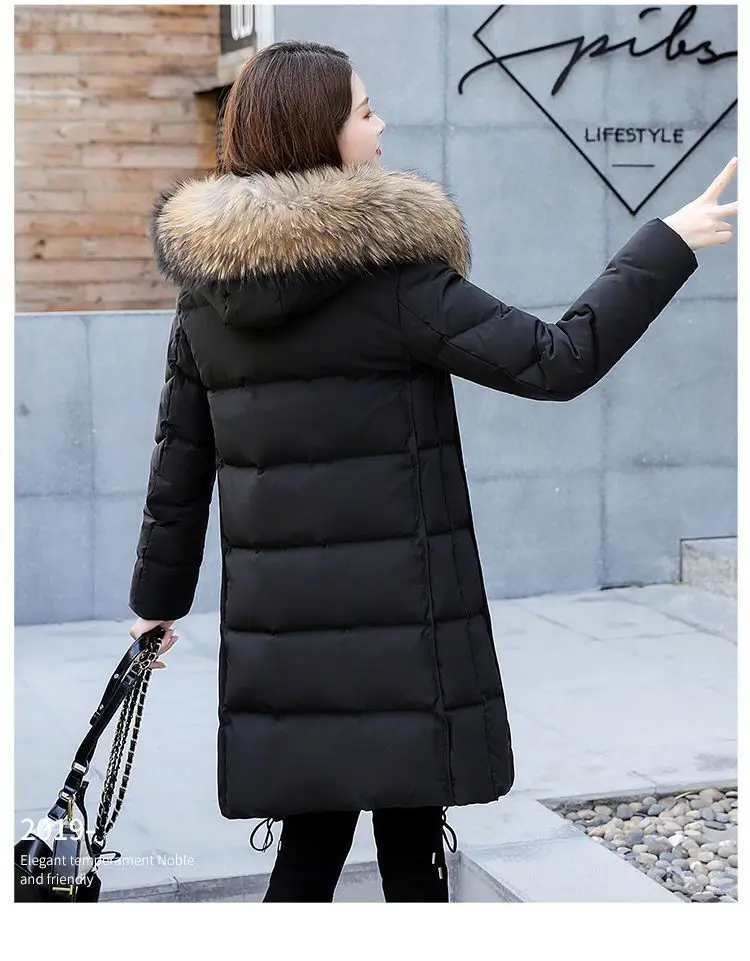 Куртка женская зимня 2023 neue Kapuze Pelz kragen Daunen Baumwoll mantel elegante Damen Winter jacke geste ppte Frauen warme Schnee Parkas