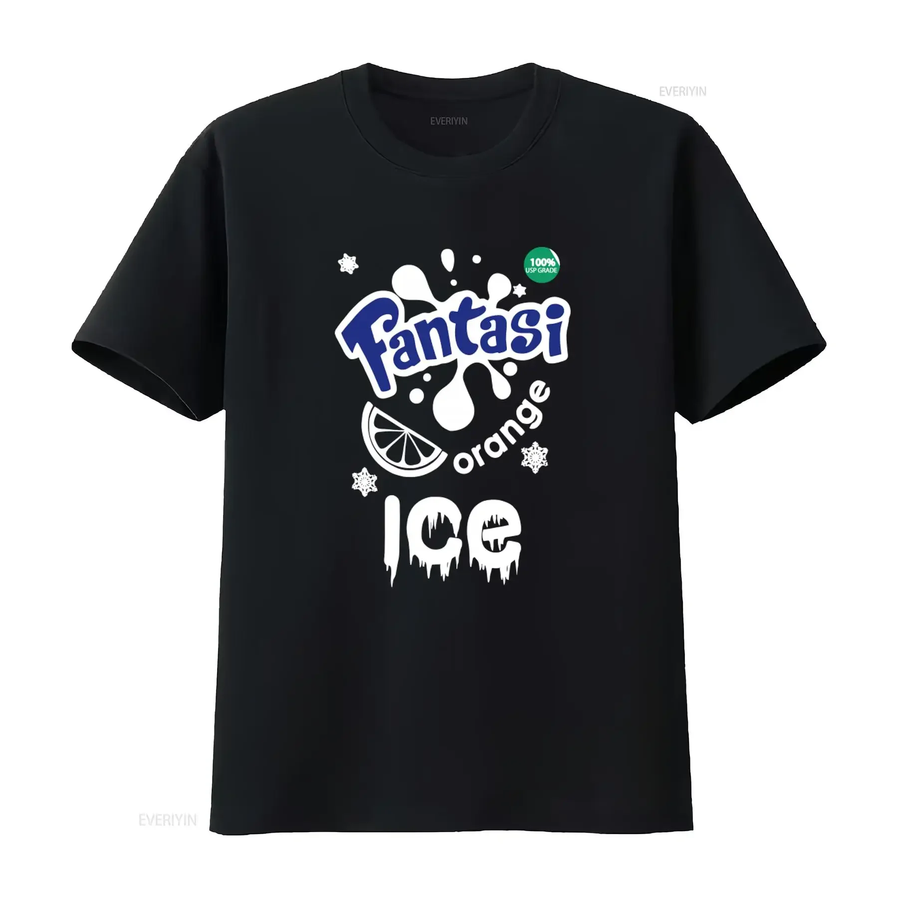 Fantasi Orange Ice T-Shirt 100 USP Grade Soda-inspiriertes Design, erhältlich in Größe L, Vintage-Waschung, leicht stylisch, bequem
