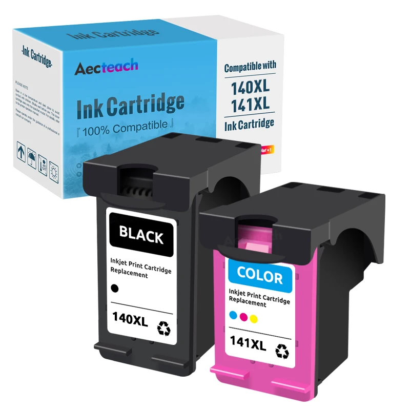 Aecteach-cartuchos de tinta compatibles con HP 140 141, Photosmart C4583, C4283, C4483, C5283, Deskjet D4263, C4480, HP140XL, 141XL