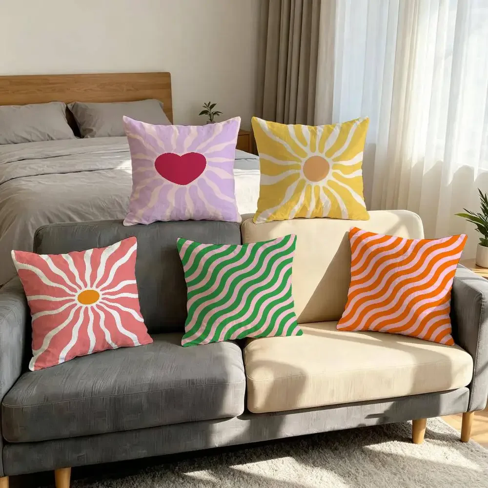 Art Abstract geometric Pillow Cover Soft Decorative Throw Pillow Case 45x45cm Couch Home Decor for Living Room Sofa Party Gift