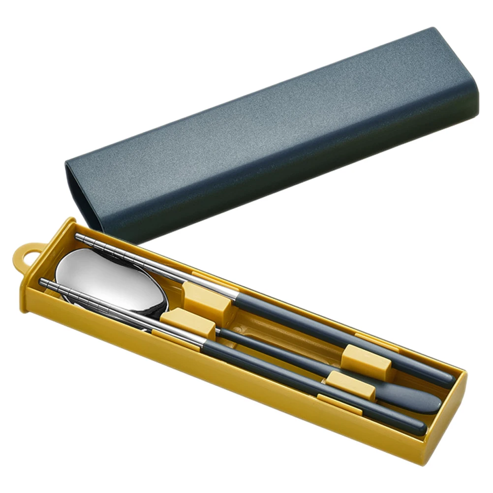 

304 Stainless Steel Spoon Chopsticks Kit Tableware Set for Camping Picnic Home Kitchen Utensils Reusable