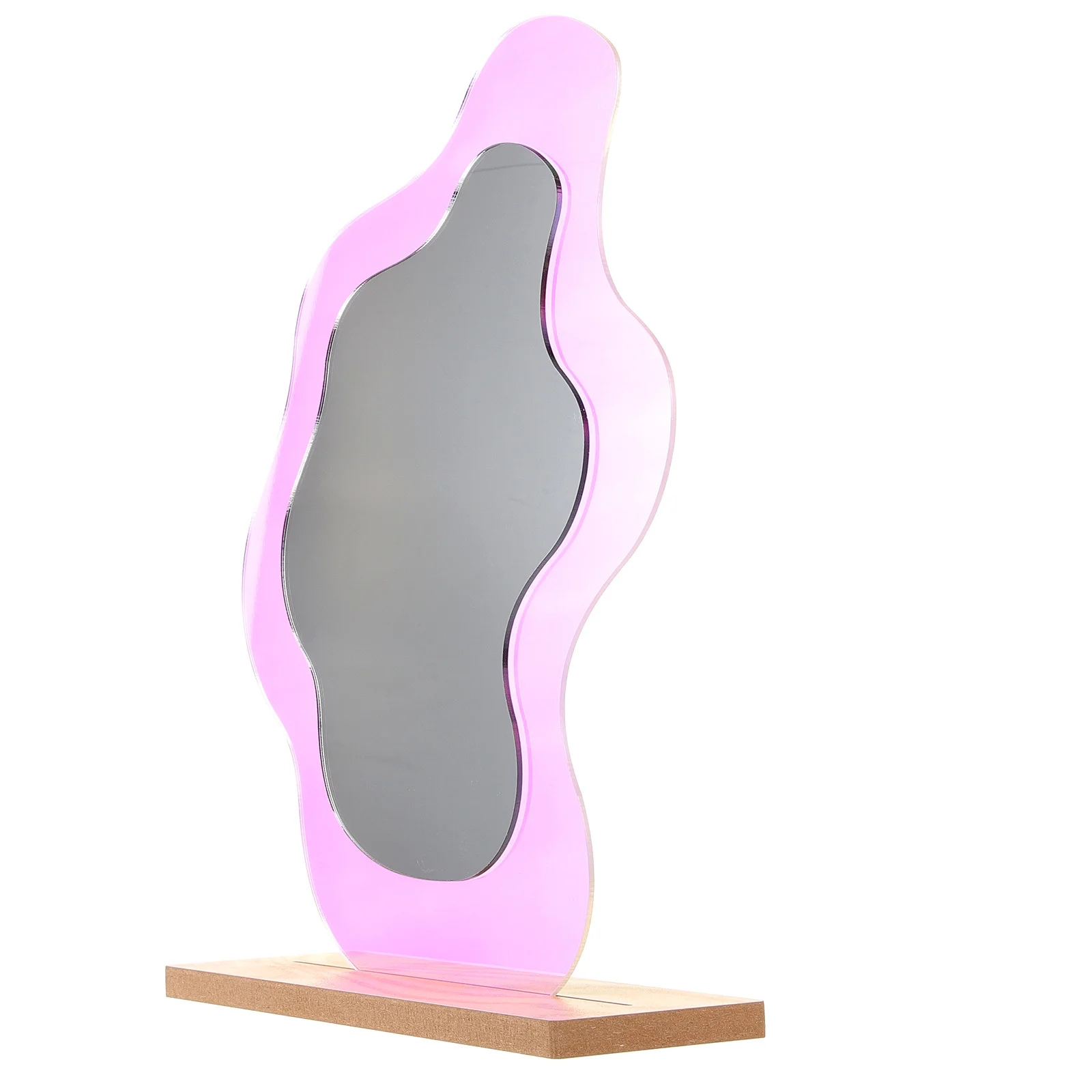 Miroir de bureau décoratif sans cadre irrégulier, miroir de maquillage avec Base pour chambre à coucher, décor de bureau esthétique