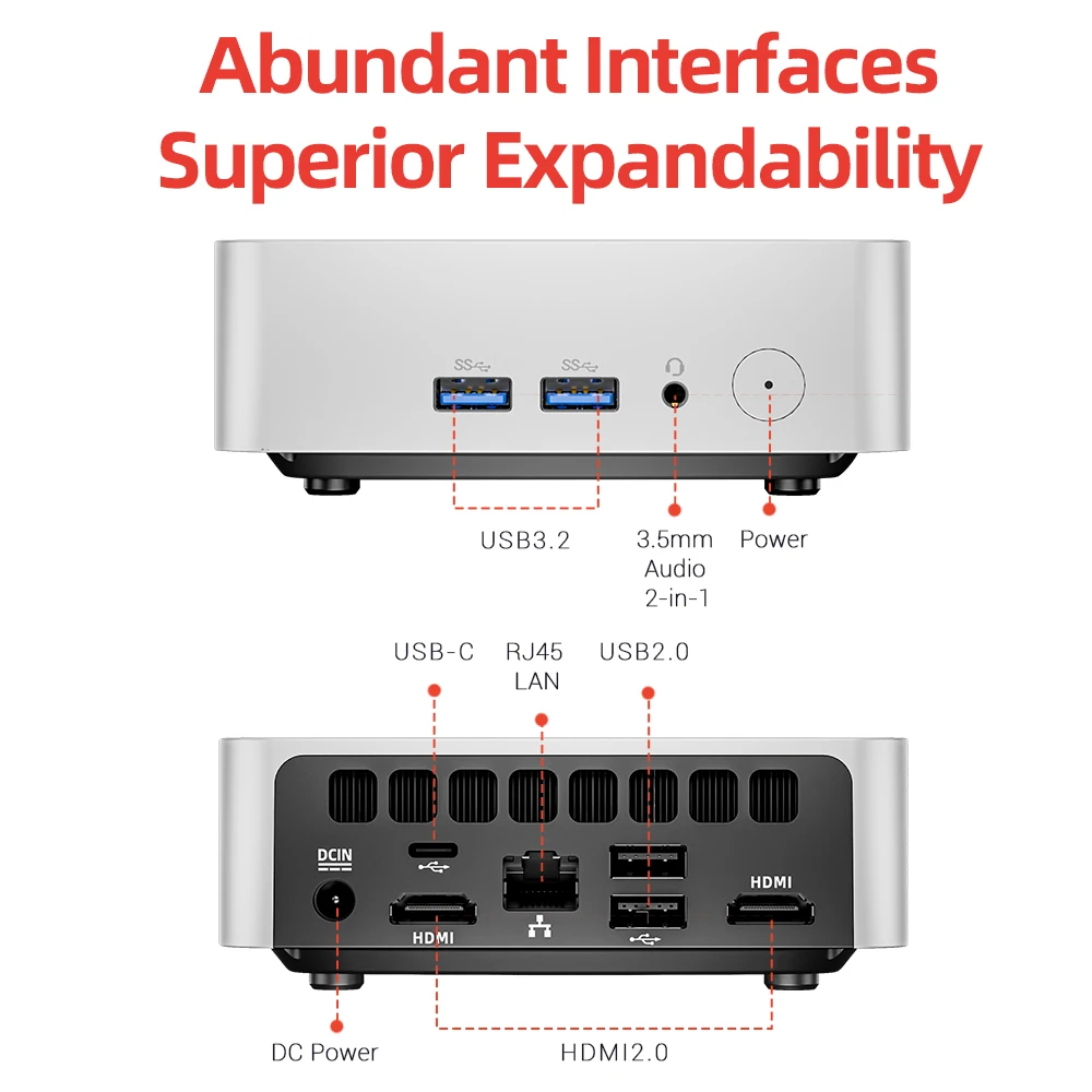 FIREBAT R2 Mini PC AMD Ryzen 5 3500U (Beats N150/N97) 16 GB RAM 512 GB SSD Desktop Mini Computers WIFI6 BT5.2 Dual 4k Display