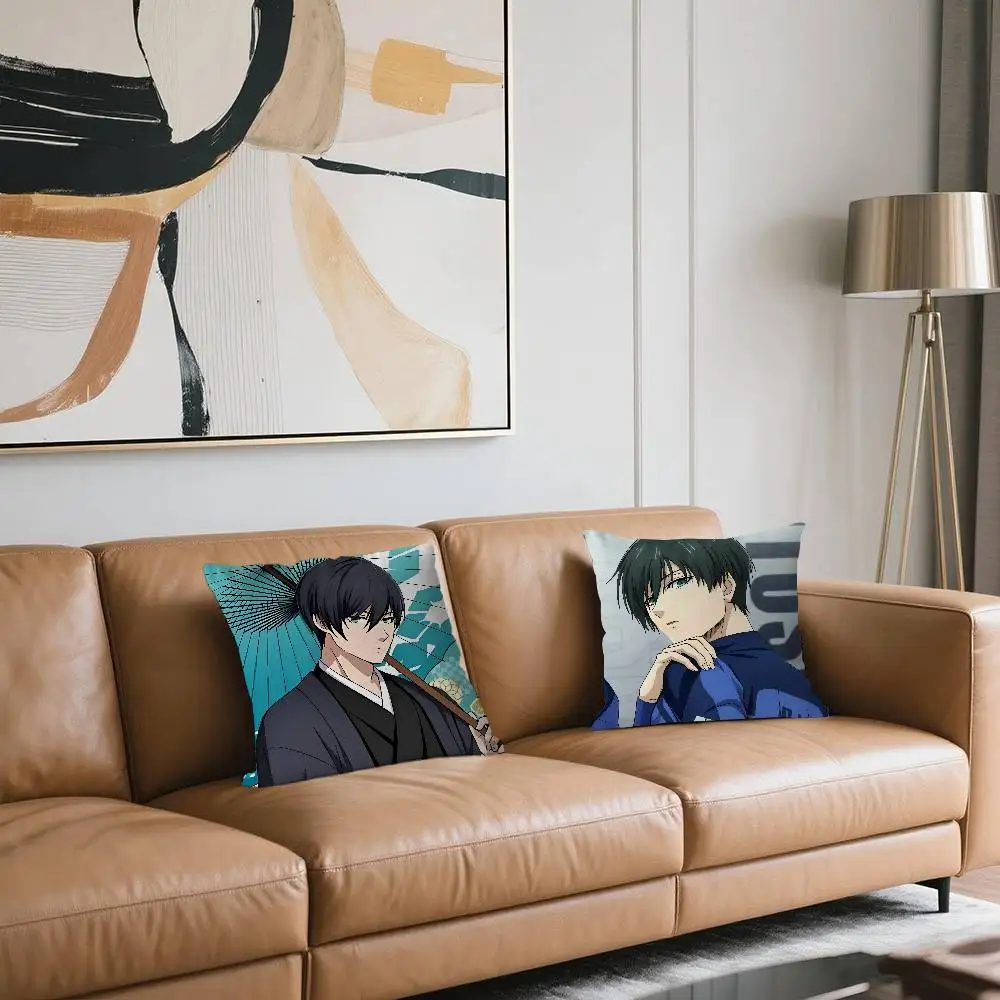 

Itoshi Rin Pillow Covers Cartoon Sofa Decorative Home Double-sided Printing Short Plush Cute Cushion Cover