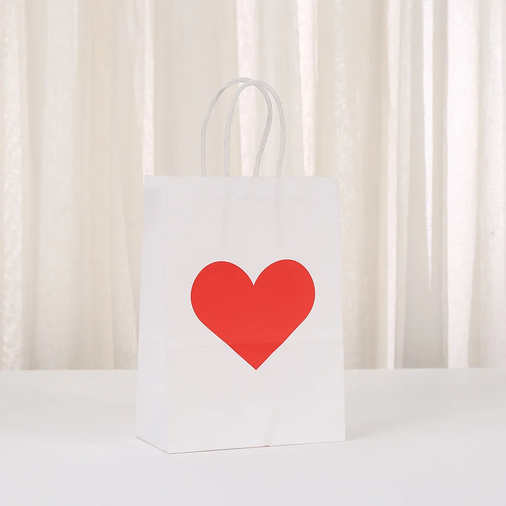 StoBag, Heart-Themed Gift Bags with Handles, ideal for Valentine’s Day, weddings, anniversaries, birthday party, add a logo