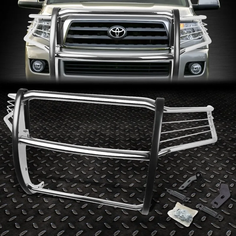 US FOR 2008 2009 2010 2011 2012 2013 2014 2015 2016 TOYOTA SEQUOIA CHROME STAINLESS STEEL FRONT BUMPER BRUSH GRILL GUARD