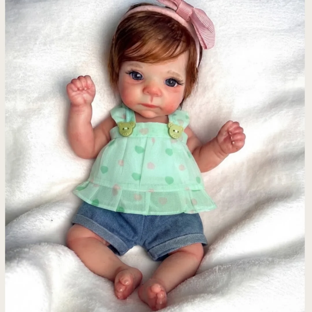 2 Sets Clothes/26cm Open Mouth Mini bebe reborn de silicona Girl Dolls With Rooted Hair & Painted Skin Soft Touch Reborn Doll - view 4