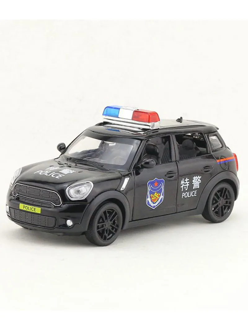 1:32 escala mini modelos de carros de brinquedo da polícia liga fundida brinquedos veículos puxar para trás som luz brinquedos para meninos melhores presentes crianças