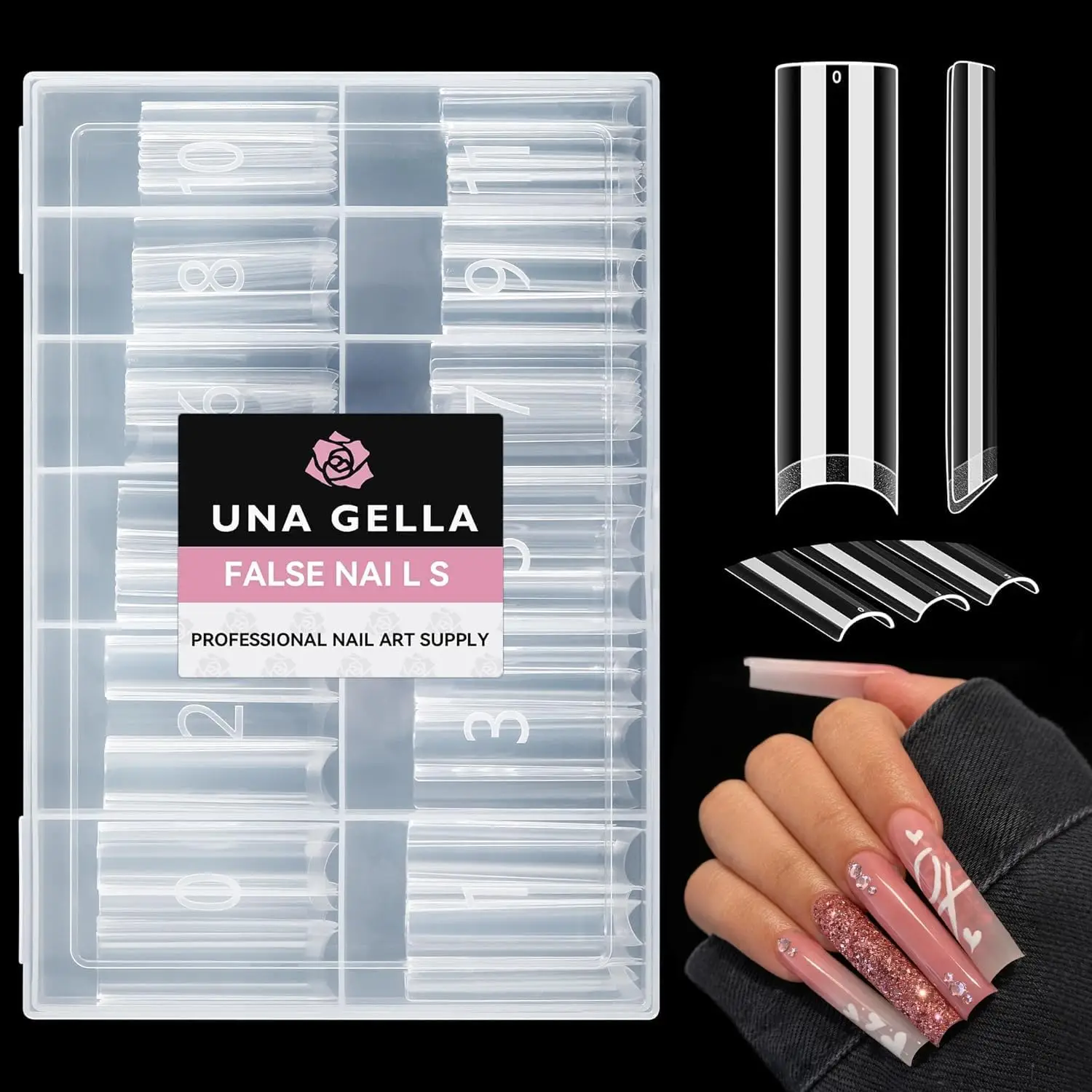 

Extra Long Square Straight Nail Tips, 120 PCS No C Curve Gel Tips for Acrylic Nails DIY with Box