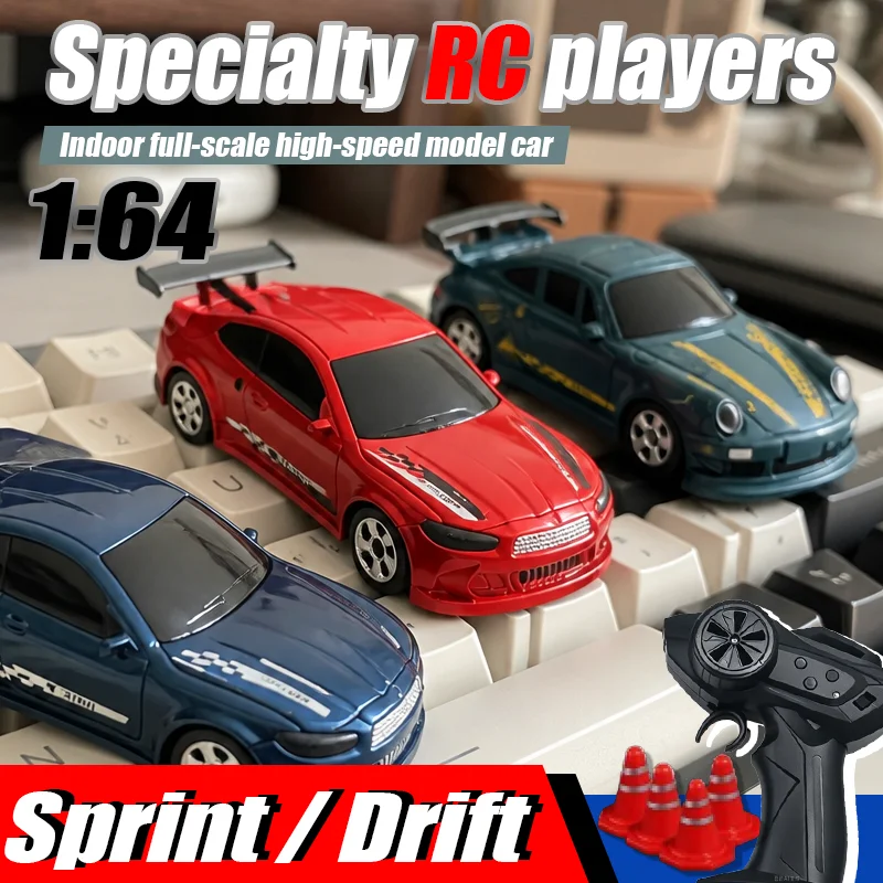 

1:64 Mini Desktop RC Car Drift Vehicle High Speed Racing Car Off-Road V2.0 50m Control Range 60min Working Children Gift Toy Kid